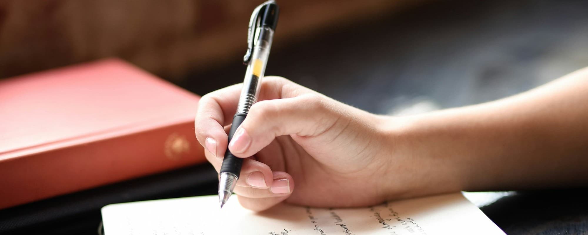 Handwriting in a notebook